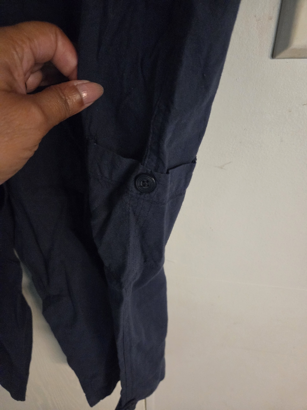Karen Scott Navy Drawstring Capris with Pockets - Picture 5 of 6